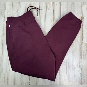 Right Of Way Jogger Pants Mens XL Burgundy Drawstring Casual Stretch